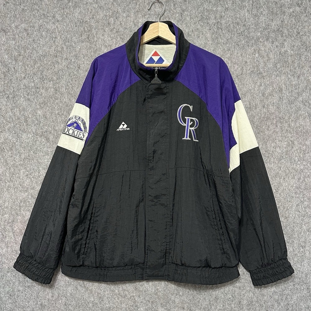 Vintage Apex One Colorado Rockies Windbreaker Jacket‎ Men's Size L MLB